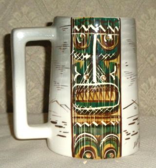 Vintage Mcm Sascha Brastoff Tiki Totem Coffee Mug Signed Sascha B Alaska