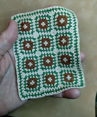 Dollhouse Miniature Crochet Granny Square Afghan 1:12 Scale