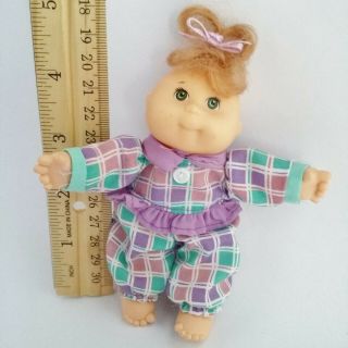 Cabbage Patch Kid Doll Baby 4 " Mini 69149 Shannen 1995 Plaid Outfit Blonde Cpk