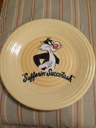 Fiesta Looney Tunes Sylvester Cat Dinner Plate 10.  5 Inch Yellow