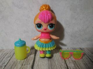 Lol L.  O.  L.  Surprise Doll,  Glam Glitter Neon Qt,  Glasses,  Bottle/cup