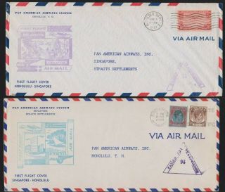 Pan American Airways First Flights Singapore to & from SF,  HI,  Guam,  Manila 1941 2