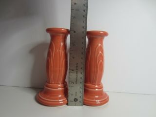 Hlc Fiesta Persimmon Pair Tapered Candle Holders