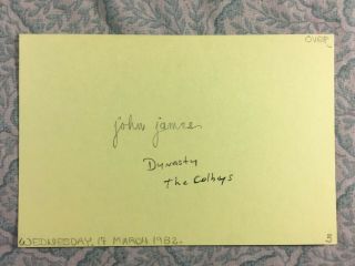 John James - Dynasty: The Reunion - The Colbys - Autographed 1982 2