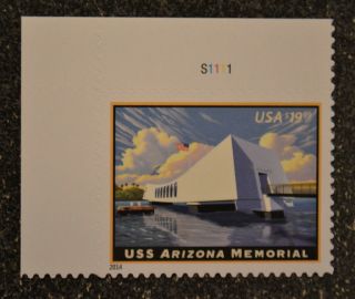 2014usa 4873 $19.  99 Uss Arizona Memorial - Plate Single - Express Mail -