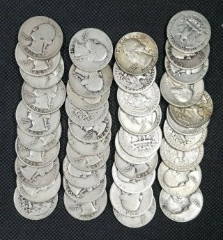 1 Roll (40 Coins) Mixed 90 Silver Washington Quarters ($10.  00 Face Value)
