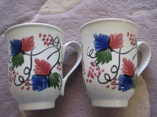 2 Portmeirion Pottery Stoke On Trent Floral Mugs Made In England,  Welsh Dresser