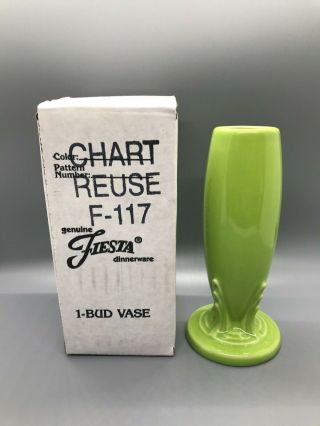 Fiesta Bud Vase In Chartreuse | Fiestaware Flower Lime Green | W/box Retired