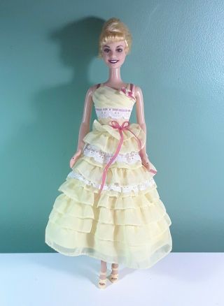 Grease Frenchy Barbie Doll,  Yellow Hair,  Yellow Dress Iconic