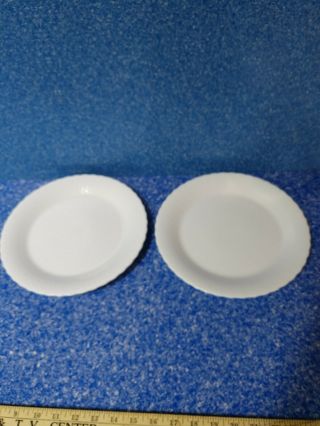 2 White Silk Mikasa Bone China Dinner Plates 10 1/2 " A7050