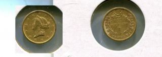 1852 P $1 Liberty Head Gold Coin Vf Scr 5902n