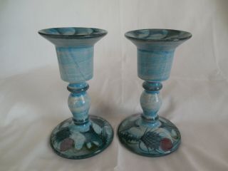Tain Studio Art Pottery Candlestick,  Candle Holder Set Of 2 Holders Scotland