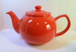 Price Kensington Ceramic Teapot - Vibrant Coral Color 6 Cup Size