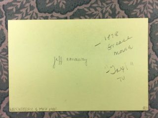 Jeff Conaway - Grease - Taxi - Babylon 5: The River of Souls - Autograph 1981 2