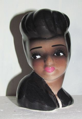 Unique Creations Handmade Small 6 " Tall Women Of Color,  Black Lady Head Vase