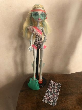 Monster High Swim Class Lagoona Blue Doll W/ Stand And Accessories