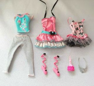 7 Pc Set Barbie Doll Ballet Dance Set Shoes Dress Shirt Tiara Purse