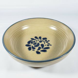 Pfaltzgraff Usa Folk Art Blue Rim 8 1/2 " Vegetable Serving Bowl