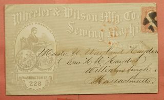 1860s Wheeler & Wilson Mfg Co Sewing Machines Allover Advertising Boston Ma
