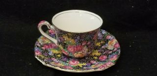 Vintage Porcelain Royal Winton Grimwades Hazel Chintz Cup And Saucer