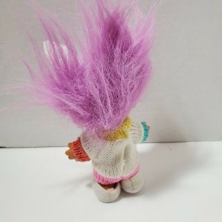 Russ Easter Bunny Troll,  Purple Hair,  Sweater & Shoes,  Good Pre - owned 2