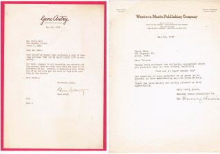 Gene Autry Western Music Publishing Co.  Signed Letter,  Rosemary Loomis Letter