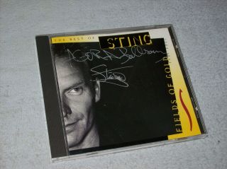 Sting Hand Signed Autographed Fields Of Gold Best Of Sting Cd Guaranteed
