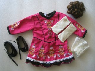 Dress Along Dolly Irish Step Dancing Doll Outfit To Fit American Girl Doll - Red