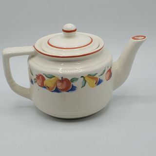 Harker Pottery Bakerite Red Apple & Pear Teapot Coffee Pit