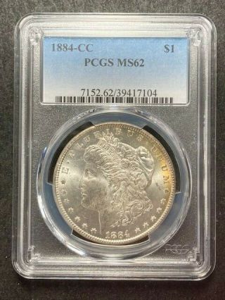 1884 - Cc Morgan Dollar $1 Pcgs Ms62