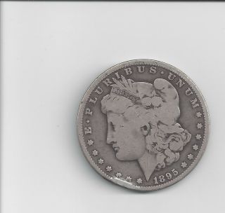 1895 - S Morgan Silver Dollar Low Grade Semi Key Date W/rim Dings