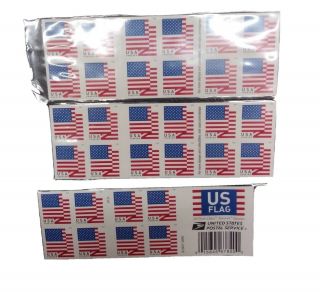 60 U.  S.  Flag 2018 Usps Forever Stamps (3 Books Of 20)
