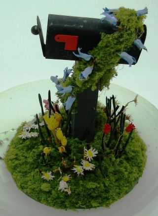 Dollhouse Miniature – Landscaped Mailbox – Hand Crafted