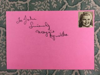 Marjorie Reynolds - Holiday Inn - The Fatal Hour - Dixie - Autographed 1970