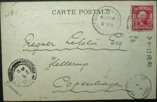 Us Postal Agency In China 1905 Postcard From Shanghai To Copenhagen,  Denmark