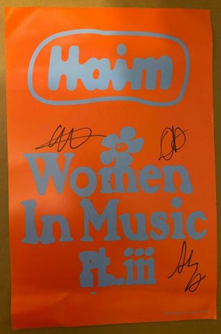 Haim Signed Women In Music Pt Iii Poster
