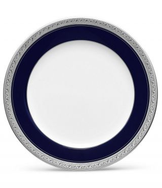 Set Of Four Noritake® Crestwood Cobalt Platinum Salad/dessert Plates,  8¼ "