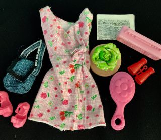 Barbie Doll Tagged Summer Floral Dress With Flat Pink Shoes / Clothes