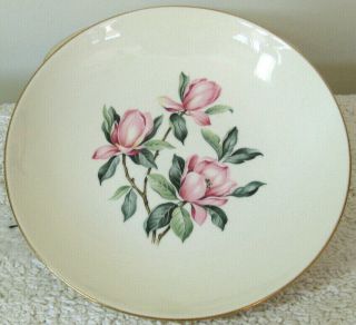 Vtg 1950s Set Of 4 Homer Laughlin Rhythm 8½ " Salad Plates Pink Magnolia Pattern