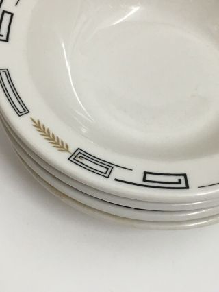Syracuse China Restaurant Ware Cereal Bowl Gold Black 98k Usa Deville Greek Key
