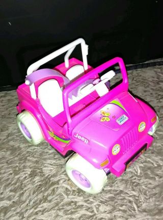 1997 Mattel Barbie Kelly Doll Pink Power Wheels Jeep Still Makes Sounds