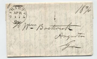 1844 Marietta Ga Stampless Folded Letter 18 3/4 Rate [5246.  508]