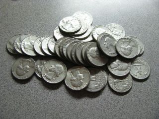 Washington Quarters 90 Silver $10 Face Value Roll Of 40 - 50 