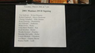 2001 Maniacs DVD signed by Robert Englund and many more 2