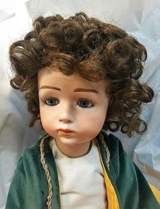 Doll Wig Sz 9 - 10 - Dark Brown - Medium Length Curly Hair - Cute Zn04