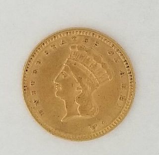 1856 Indian Princess $1 One Dollar United States Gold Coin