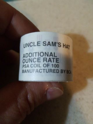 Additional Ounce (15 Cents) Coil Of 100 Stamps Usps - Uncle Sam’s Hat