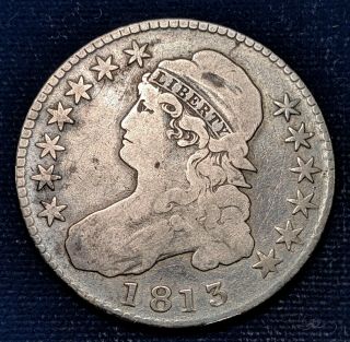 1813 50C over UNI capped bust half dollar 2