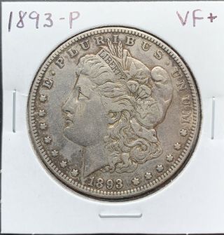 1893 - P Morgan Silver Dollar Very Fine Vf,  Key Date