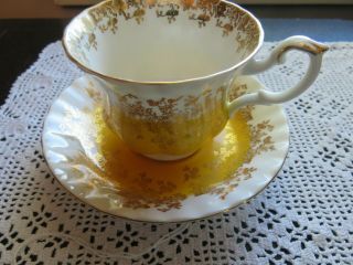 Royal Albert Regal Series Gold Bright Yellow Bone China Tea Cup & Saucer Exc